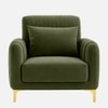 Monly Velvet 1 Seater Sofa Olive Green Color