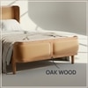 Valerio Duo-Panel Luxe King Size Bed in Camel Brown colour Velvet with Oak wood Frame