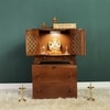 D'Dass Multi Color Mdf and Sheesham Wooden Temple With Cabinet For Pooja