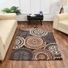 Multicolor Geometric Machine Made Polyester 4 X 6 Feet Carpet