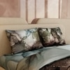 Stoa Paris 300TC UltraSatin King Size Comforter,  Lightweight, Moss, Brown Gold