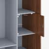 Avalon Engineered Wood 2 Sliding Door Wardrobe in Wheat Brown Walnut Finish