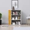Hexa Engineered Wood Bookshelf Multipurpose Storage Rack in Frosty White and Giant Wood Colour