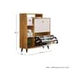 Hexa Red Engineered Wood Shoe Rack in Giant Wood and Frosty White Colour