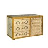 D'Dass Yellow Mdf and Sheesham  Wall Hanging Wooden Temple For Pooja