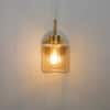 Hendrik Single Light Brass Wall Fitting with Amber Glass