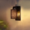 Devansh Solid Wood Electric Wall Light in Brown Colour with Black Shade Count of 1 Light