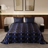 Stoa Paris Satin King Size Bedsheet with 2 Pillow Covers  Size Navy Fiesta
