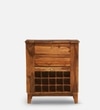 Winfrey Sheesham Wood Bar Cabinet In Rustic Teak Finish