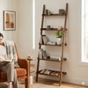 Scandinavian Milt Leaning Bookcase Cocoa Finish