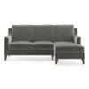 Abbey Sectional Sofa (Colour : Ash Grey Velvet, Cushion : Soft, Seater : Right Aligned 2 Seater + Right Aligned Chaise)