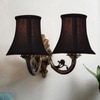 Devansh Dual Gold  Antique Wall Mounted Lamp With Black  Cotton Shade