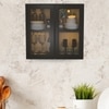 Aluminium Black Profile 2 Brown Tinted Glass Handless Shutters Wall Cabinet In Slate Grey Finish