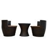 Burnie Wicker Table And Chair Set In Brown Dual Tone Finish
