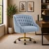 Doe Buck Clemence Modern Sky Blue Tufted Velvet Office Chair