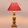 Devansh Pink Jute Table Lamp With  Wood Natural Base (10X18 Inches)-35