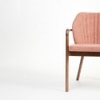 Cotton Solid Wood Dining Chair in Brown Colour