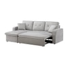 William Solid Wood Sofa cum Bed in Grey