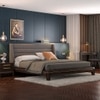 Taarkashi Upholstered Bed Bed Size Queen American Walnut, Colour - Seal Grey B140-18403 Grey