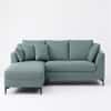 Casella 2 Seater Sectional Sofa with Left Chaise Lounge Sage Green