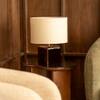 Ember Handicrafted Table Lamp in Splattered glass and Natural Colour