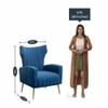 Murrow Solid Wood Accent Chair in Blue Colour