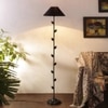 Eliot Black Fabric Floor Lamp with Black Iron Base