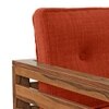 Raymond 3 Seater Wooden Sofa in Teak Finish & Lava Colour