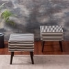 Zebra Fabric Wooden Stool in Black & White Color Set of 2