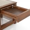 Fujiwara Solid Wood Bedside Table in Amber Walnut Finish