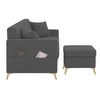 Daraco Velvet L shape 5 Seater Sofa in dark Gery Color