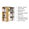 Hexa Engineered Wood Bookshelf Multipurpose Storage Rack in Frosty White and Giant Wood Colour