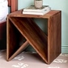 Noah Sheesham Wood Contemporary Tea Table End Table In Natural Teak Finish
