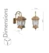 CHAPEL Antique Gold Decorative Aluminium Outdoor Wall Lamp