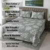 Rian Grey Floral 400 TC Cotton Flat Queen Size Bedsheet with 2 Pillow Covers – Threads