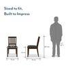 Diner Solid Wood Dining Chair Set Of 2 In Dark Walnut Finish With Grey Colour Fabric