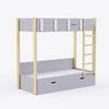 Pine Tree Single Size Bunk Bed In Grey Colour