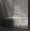 Wooden Twist Wnzzy Stylish Soft Boucle Upholstery Bench Ottoman in White Colour