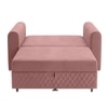Baruna 1 Seater Velvet Pull Out Sofa Cum Bed with Storage In Peach Color