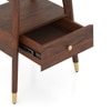 Saar Teak Wood Bedside Table In Espresso Teak Finish