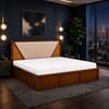 Shilp Solid Wood Comfort King Bed Hydraulic Storage Provincial Teak Finish Mattress 72 x 78 Inches