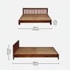 Hertfort Solid Wood King  Size Upholstered Bed Without Storage (Honey Finish)