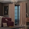 Stoa Paris Velvet Long Door Curtains, Premium Dim-Out Curtain for Pack of 2, Date Night - Parisian Blush