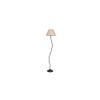 Ruby Beige Natural Fiber Floor Lamp with Black Iron Base