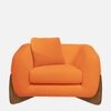 Amala Velvet 1 Seater Sofa in Orange Colour