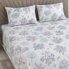 Ira White Floral 400 TC Cotton Flat Super King Size Bedsheet with 2 Pillow Covers – Threads