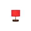 Maximus Red cotton table lamp with brown wood base