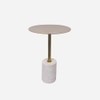 Metalsmith Emmy Round Side Table – Metal & Marble, Gold Finish
