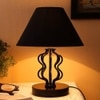 Adelyn Black cotton table lamp with iron base