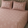 Pink Floral 400 TC Cotton Flat Super King Size Bedsheet With 2 Pilllow Covers